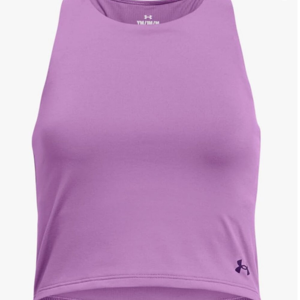 Under Armour Girls Motion Crop Tank Top, Provence Purple